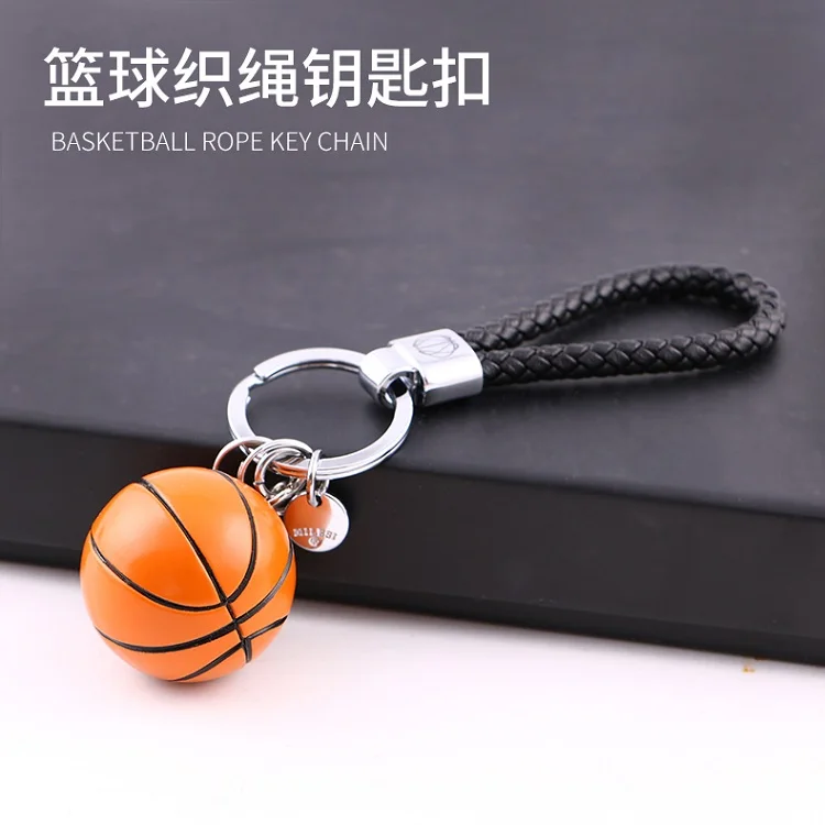 

On Sale PVC Basketball Keychains For Men Women Car Key Ring Leather Rope Key Chain Girls Boys Key Holder
