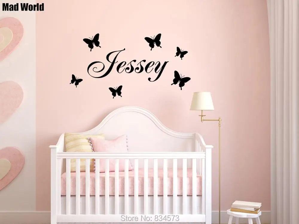 Jessey Personalised Name Butterfly Boy Girl Nursery Bedroom 56 104w  47 87w 4