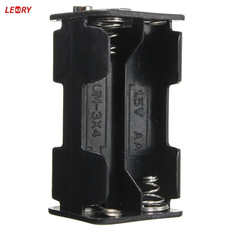 

High quality Dual Layers Black ABS 4x AA Battery storage Case Holder Enclosed Boxs
