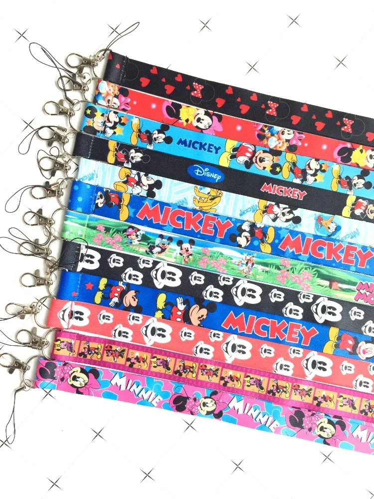 10 Pcs mixs Cartoon a01 Minnie popular Anime Neck Straps Lanyards key ID Card | Украшения и аксессуары