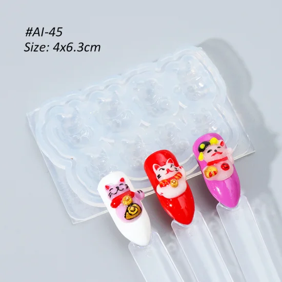 1 шт ногтей силиконовые 3D резные формы штампы трафареты цветок Фламинго мультфильм штамп шаблон Лайк для дизайна ногтей Декор Маникюр CHAI - Цвет: AI-45