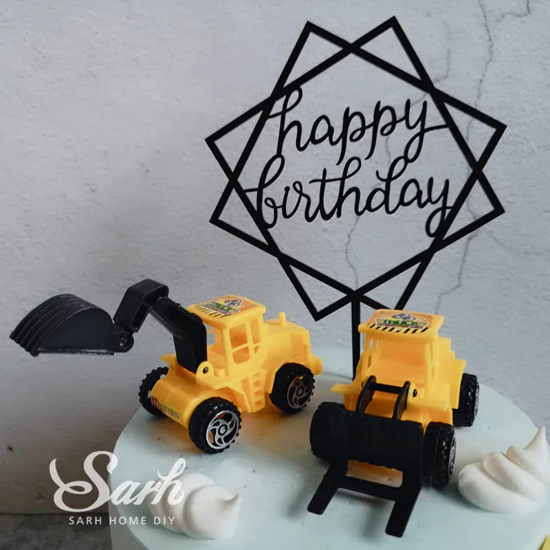 6 шт./компл. желтые инженерно транспортное средство коллекция торт украшения День рождения украшения для выпечки милые подарки