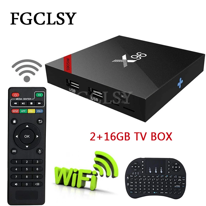 

FGCLSY X96 Android 7.1 smart tv box WiFi S905W android 2GB 16GB ram Quad Core TV BOX 4K Media Player X96W set-top box