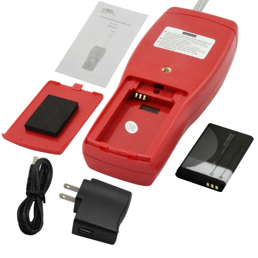 Combustible Natural Gas Detector Carbon Monoxide Methane Alcohol Portable Gas Leak Detector Tester with Sound Light Alarm (6)