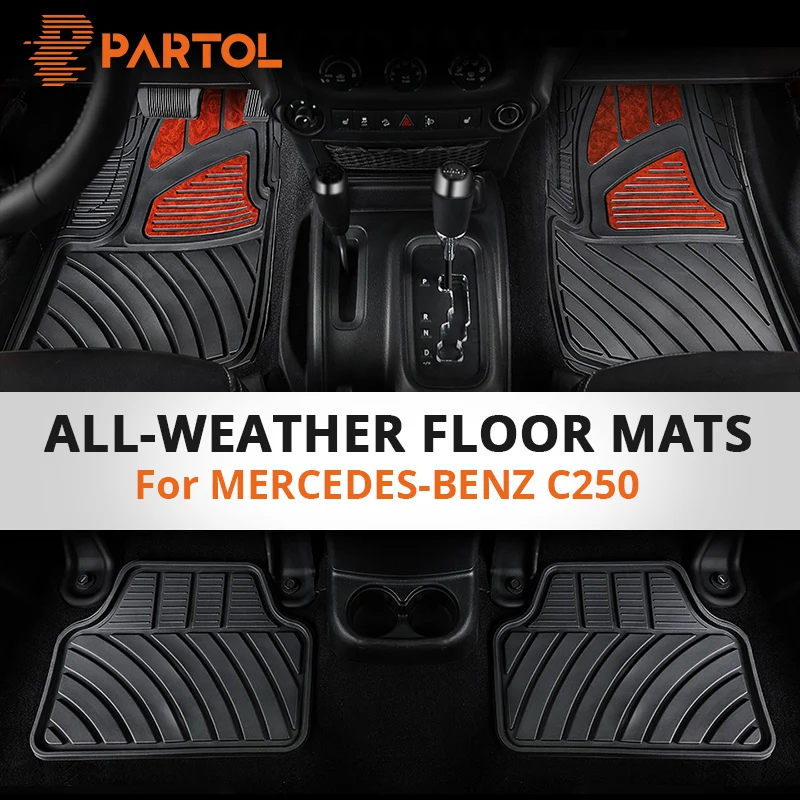 Partol 4Pcs/Set Car Floor Mats Anti Slip Durable Auto Floor Mats
