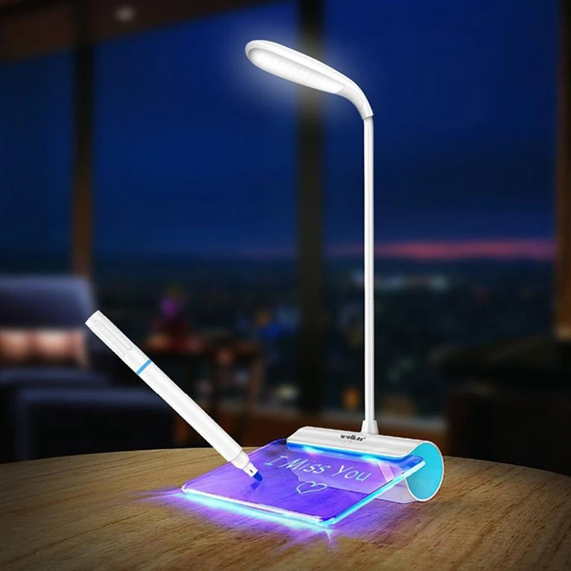 Creative LED Table with Message Board Lamp Portable USB Eye Protect Desk Light for Study Work Reading Light 3 Modes Dimmable (11)