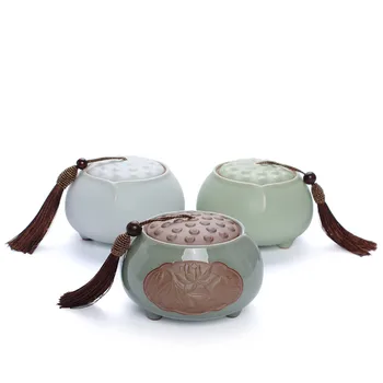 

Imitated Ancient Porcelain Tea Box Tea Culture Desktop Art Decor Ceramic Sealed Tank Spices Sugar Salt Storage Jar Small Jars