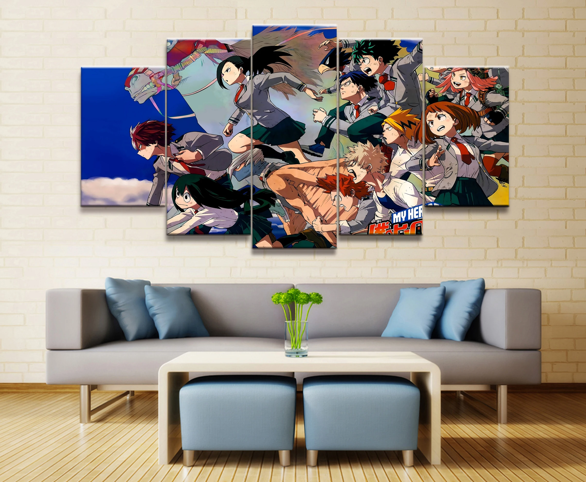 Wall Art Poster Painting Modular Pictures For Living Room Decorative Pictures Canvas Printed 5 Panel My Hero Academia Animation