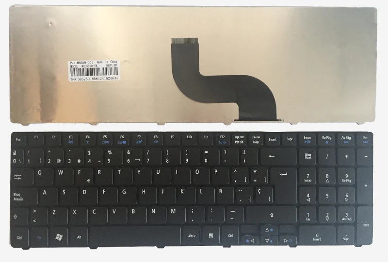 Испанская клавиатура для ноутбука Packard Bell Easynote TK37 TK81 TK83 TK85 TK36 TX86 LX86 TK87 TM05 TM80 TM81 TM97 NEW91 SP черный