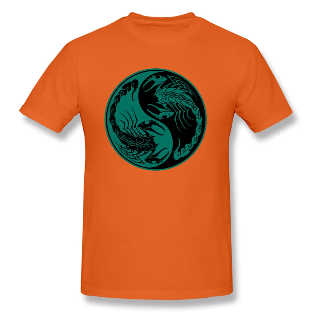  Men Tshirts Fashionable Group Tops T Shirt 100% Cotton Round Collar Short Sleeve Funny Tees Summer Wholesale Teal Blue and Black Scorpions Yin Yang orange