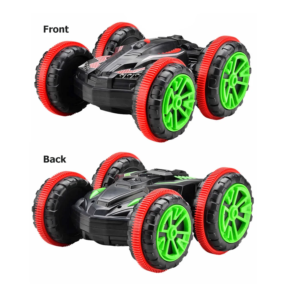 Baratos Control de Radio de 360 grados máquina de coche de Rc vehículo anfibio de doble cara Escala de coche de truco 1 18 2,4 Ghz 4WD Control remoto coche Juguetes