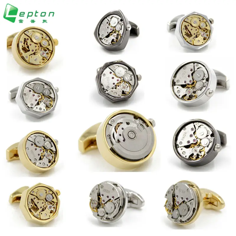 Lepton Functional Watch Movement Cufflinks fashion Watch designer cufflinks for men French shirt cuffs Cuff links Accessories photo
