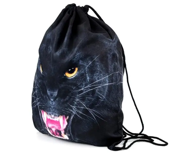 1 шт. леопардовый кот Тигр 3D печать рюкзак сумка mochila feminina на шнурке школьный