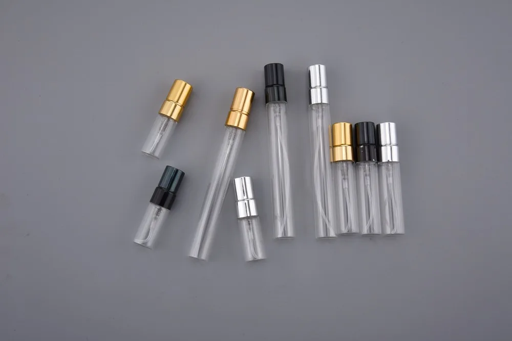 Garrafa de Perfume de Vidro Portátil com Atomizador de Alumínio Vazios para Viagens Lote ml 5 10 Mini Colorido Recipientes Cosméticos 20 Pçs - 3 8 Garrafas reutilizáveis