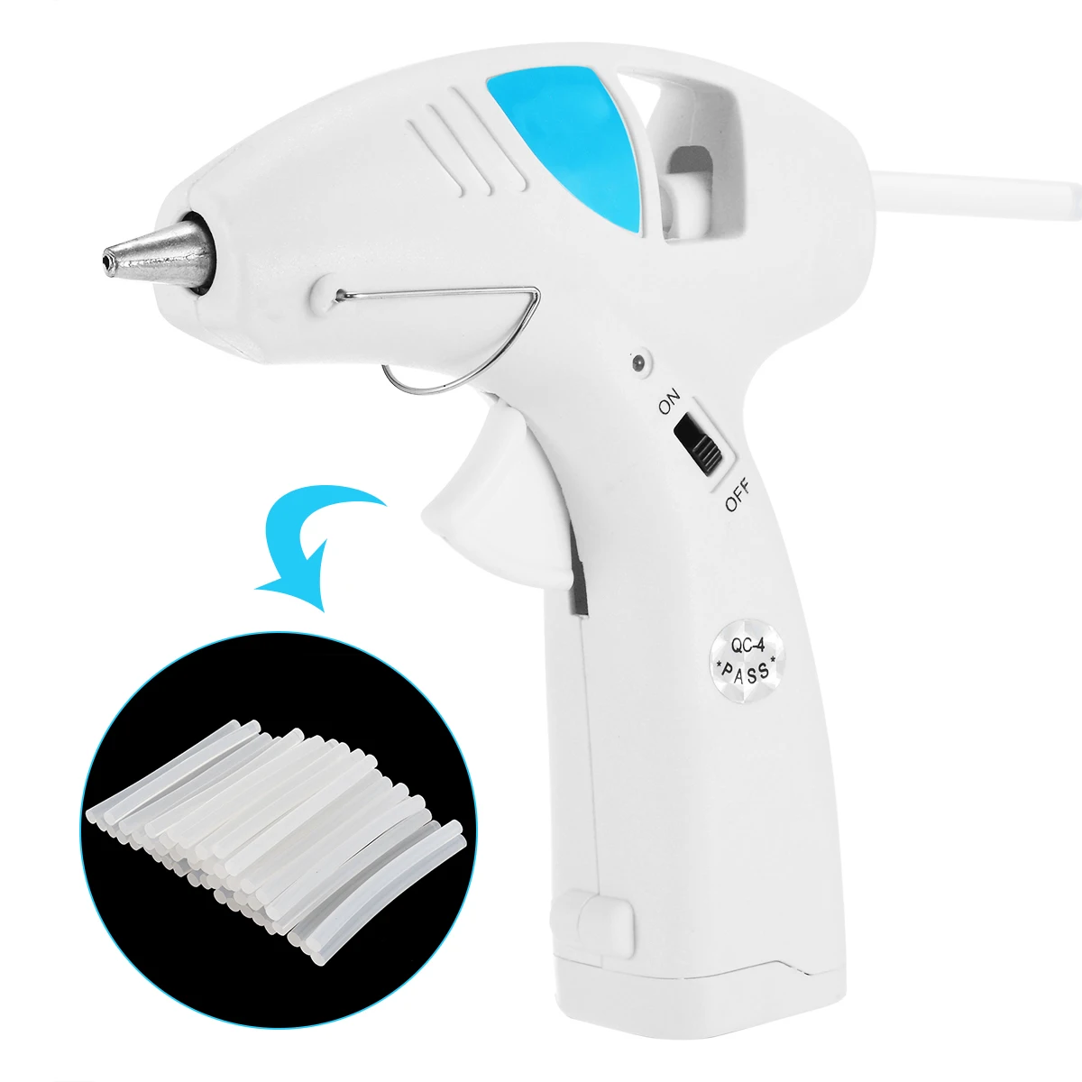 Mayitr Wireless Heating Hot Melt Glue Gun Trigger & 50pcs Adhesive Glue Sticks Craft Repair Power Tools