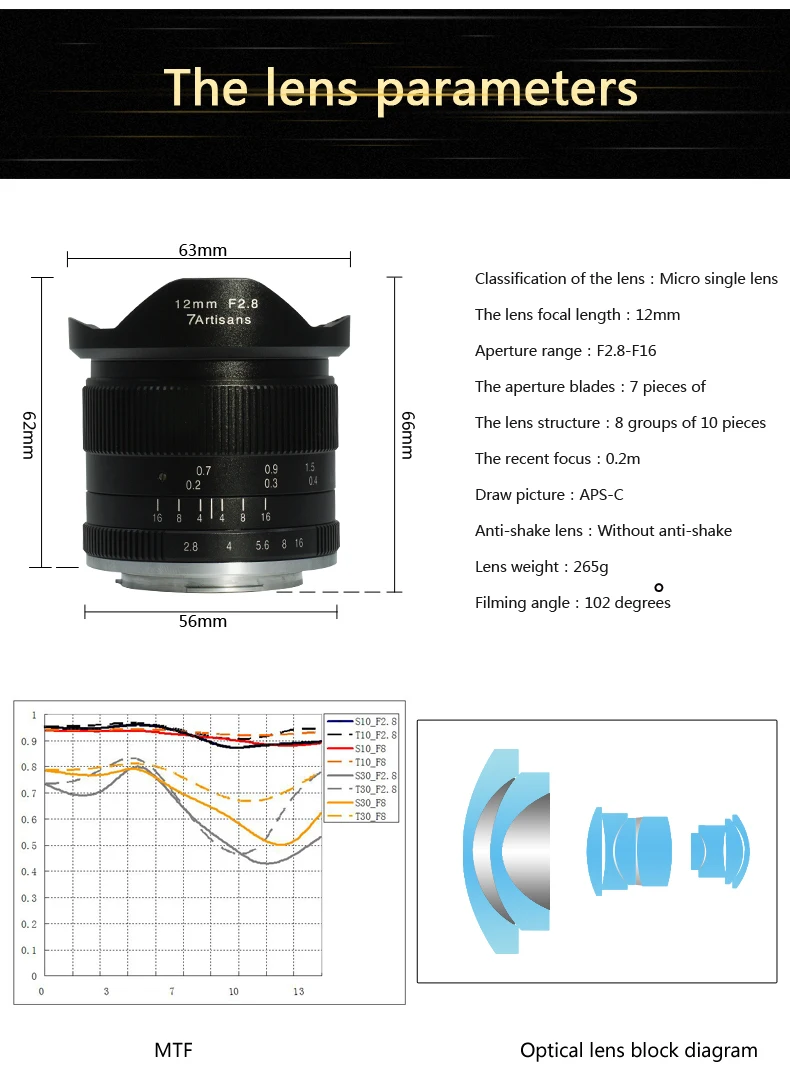 Lentes 7artisans 12 мм F2.8 ультра широкоугольный объектив для E-mount aps-c беззеркальных камер A6500 A6300 A7 ручная фокусировка Prime Fixed