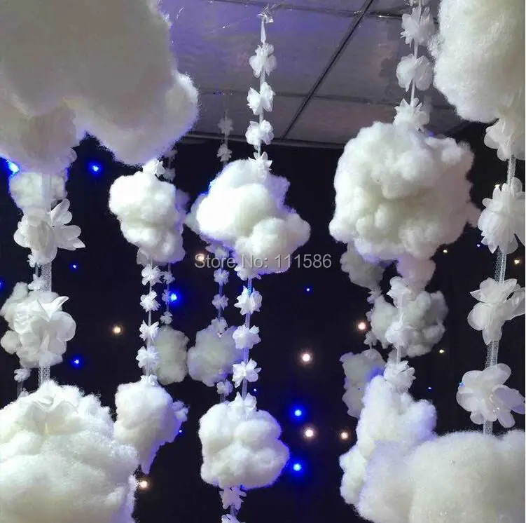 

SPR Wedding party decoration cotton cloud road led ornament market window decoration DIY cloud background decoration
