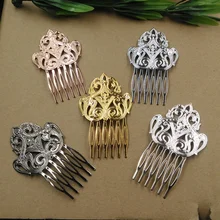 Винтажная бронзовая Расческа с 6 зубцами, ювелирные изделия для волос, Очаровательная Женская заколка с цветочным мотивом, заколки для волос, заколки в стиле ретро, модная одежда для волос