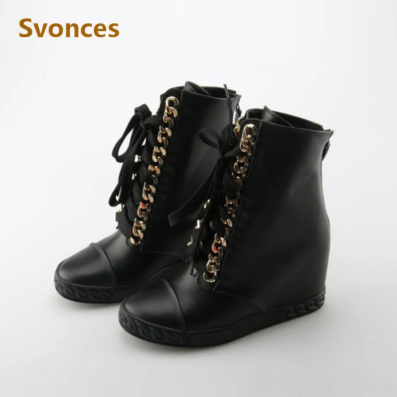 Zapatillas/теплые зимние ботинки женская модная обувь увеличивающая рост