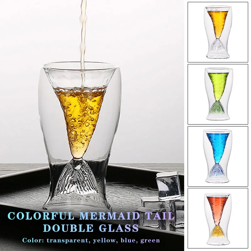 

2019 Fish Tail Design Coffee Mugs Creative Drinks Glass Cup for Container Drop Shipping