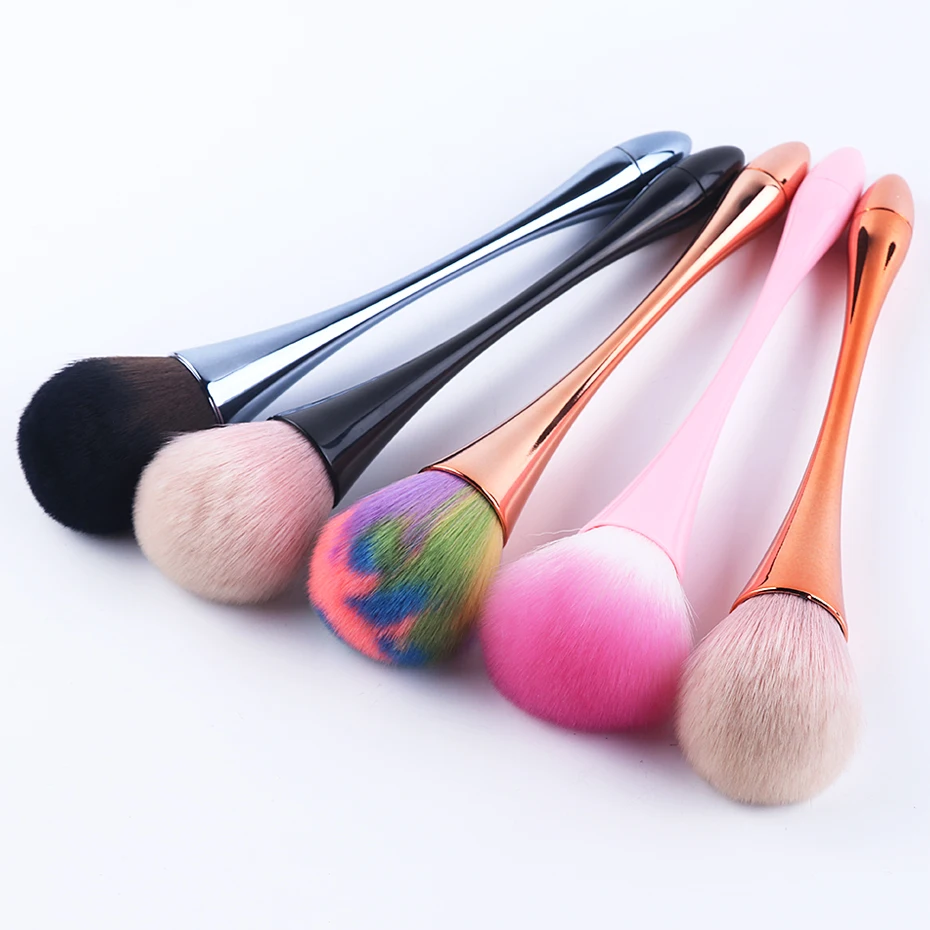 1pcs Cleaning Nail Brush Rose Gold Soft Brushes Nail Glitter Powder Dust Remover Acrylic High Quality Manicure Makeup Tool LY949