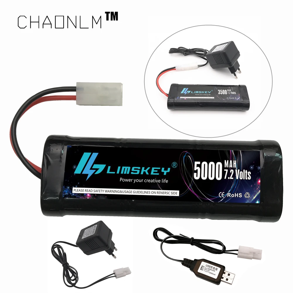 

7.2V 5000mAh Ni-MH SC battery and 7.2v charger for RC toys tank car Airplane Helicopter With Tamiya Connectors 7.2 v battery