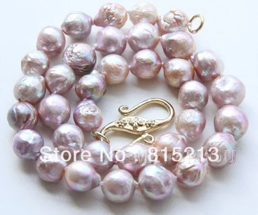 

FREE SHIPPING>>>@@ > N321 beautiful! Natural 11mm purple Reborn Keshi pearls necklace