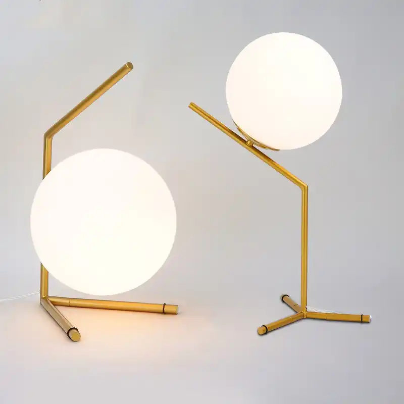 lamparas de mesa modernas con forma de globo de cristal lamparas de escritorio lampara de mesita de noche de bola para dormitorio sala de estar