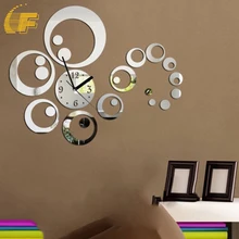 Círculo de la moda de Diseño Etiqueta de La Pared de Arte 3D de la Reflexión de la Superficie del Espejo DIY Del Reloj de Pared Oficina Home Dormitorio Decoración Artesanal de Regalo 48