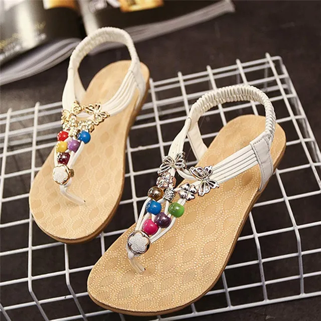 SAGACE Summer Bohemia Sweet Beaded Sandals ClipToe SandalsShoes Roman Gladiator Sandals Mujer Sandalias Ladies Flip Flops 2018