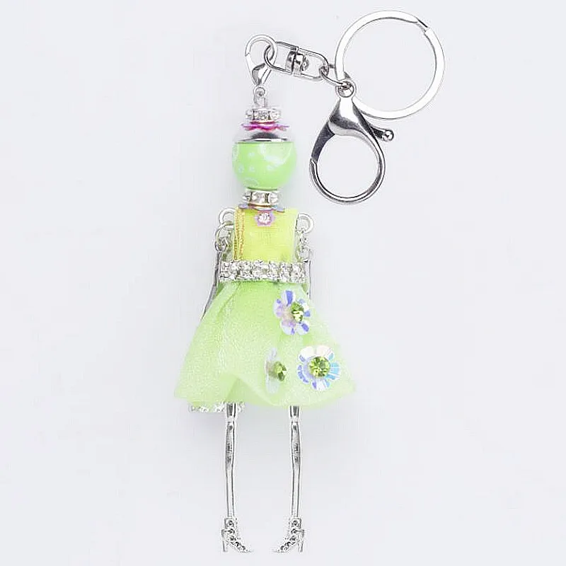 New Women Dress Doll Cute Keychain Girl Rhinestone Car Pendant Plush