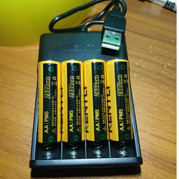 

KENTLI 4pcs 1.5v 2600mWh AA rechargeable Li-polymer li-ion polymer lithium battery +1 USB smart Charger