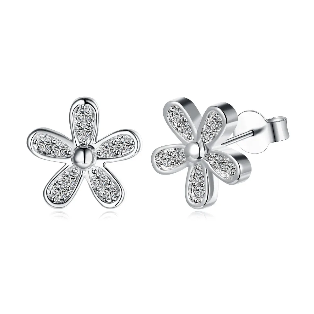 DROP SHIPPING! 925 Sterling SILVER Dazzling Daisy flower Earrings with