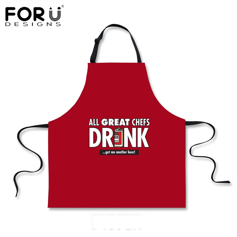 

New Red Top Quality BBQ Grill Accessories Print Funny Aprons Cooking BBQ Party Creative Custom Apron For Men and Women Wholesale