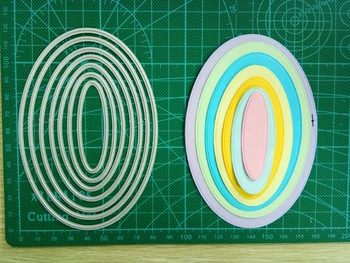 

7pcs Layered Oval frame Die Scrapbooking Metal Cutting Dies for DIY Photo Album Decorative Embossing Paper Cards Making Craft