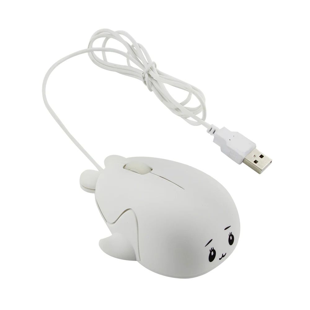 Kids Mini Cute Animal Pattern Mouse 1200 DPI Optical USB Wired Computer Mice Dolphin Shape Game Gaming Mouse For Children Gift