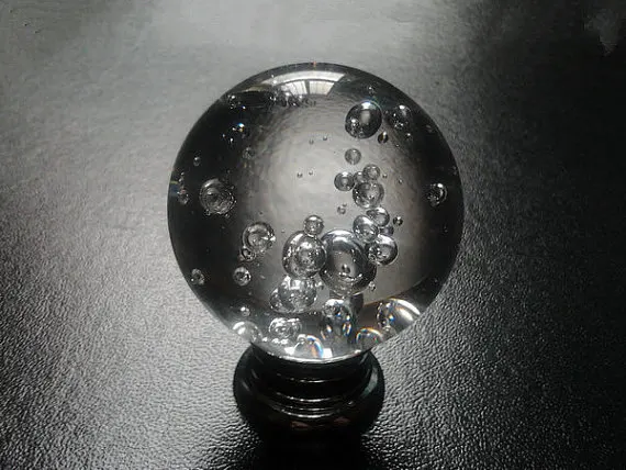 2pcs Bubble Glass Knobs Crystal Drawer Knobs Dresser Pulls Handles