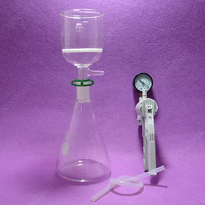 

1000ml,Suction Filtration Unit,Buchner Funnel,1L Erlenmeyer Flask & Vacuum Pump