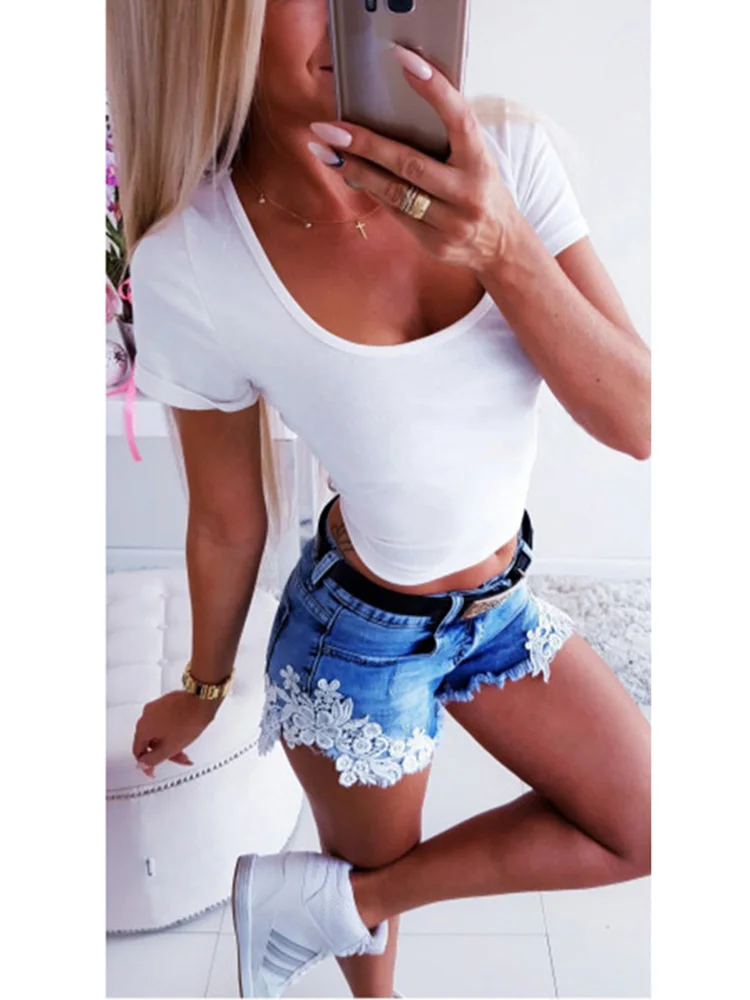 

Summer new casual solid color O neck women's sexy deep V backless straps cross tshirt SJ2843Y