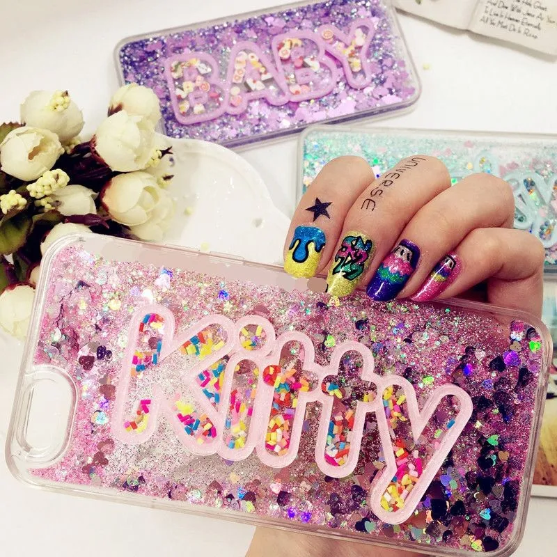 For huawei mate20 pro lite Mate20X Honor note10 P10selife Pretty 3d Exclusive Customize Name Personal Glitter Liquid soft Case | Мобильные