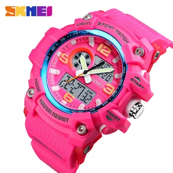 

SKMEI Outdoor Sports Watch Men Women Fashion Dual Display Digital Wristwatch Outdoor 3 time Ladies Waterproof Watches reloj 1436