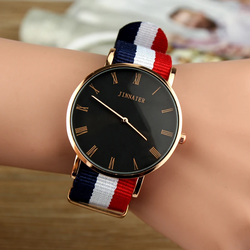 

2019 The New Black Face Watch Brand Luxury Fashion Casual Nylon Strap Wristwatch Quartz Watch Women Ladies Dress Watch For Gift