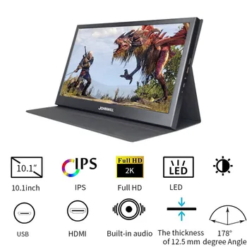 

10.1 inch Portable Display Touch Screen for PS3 PS4 Switch XBOX Gaming with Build-in Speaker Mini HDMI USB Port 2K IPS Monitor