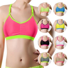 Женский спортивный бюстгальтер для фитнеса, беговой жилет для йоги, нижнее белье для занятий спортом, однотонный бюстгальтер с бретельками на груди, женский бюстгальтер#4JU20