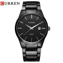 CURREN 8106 для мужчин 30 м водостойкие спортивные повседневное часы для мужчин s час Дата месяц нержавеющая сталь повседневные часы Relogio Feminino черный