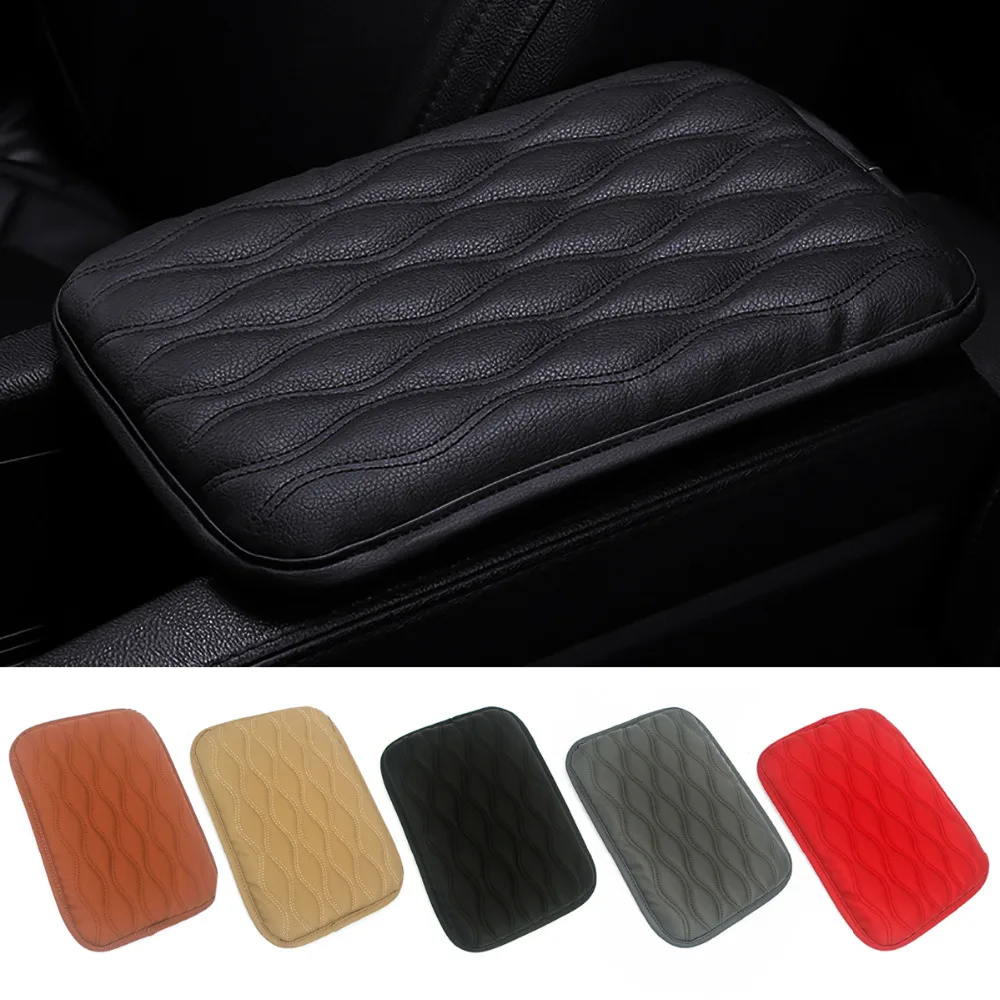 Leather Car Armrest Pad Covers Universal Center Console Auto Seat Armrests Box Pads Black Storage Protection Cushion | Автомобили и