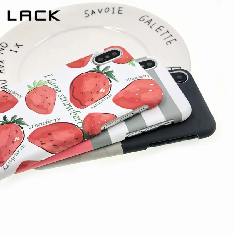 Модные чехлы для iphone X с надписью LACK Fashion матовый чехол в полоску рисунком фруктов