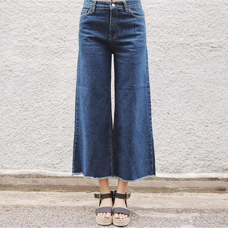 

2016 New Retro Street Pants Vintage High Waist Jeans new womens pants Ankle- length pants loose cowboy pants S2286