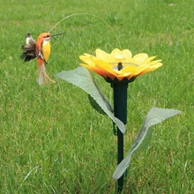 EMS 72 набор Садовые, на солнечной энергии Колибри Подсолнух искусственные цветы птица игрушка солнечная батарея комбо притягивает бабочки игрушки
