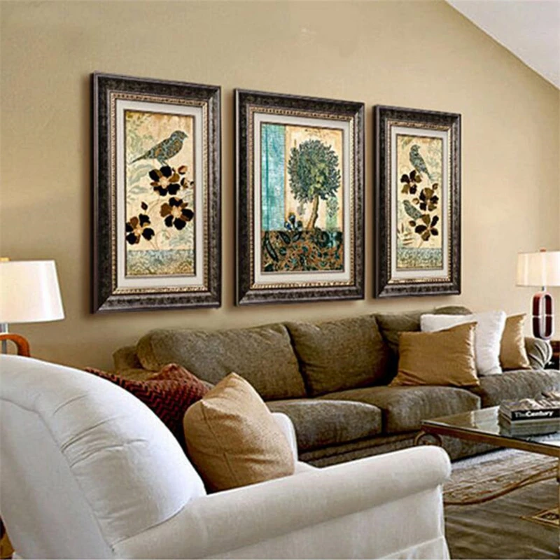 

beibehang Custom 3d portrait wallpaper American village triple flower bird tree living room box painting oil painting wallpaper